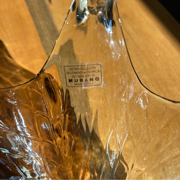 Vintage Antica Cristalleria Italiana Venetian Murano Art Glass Bowl Iridescent - Picture 4 of 5